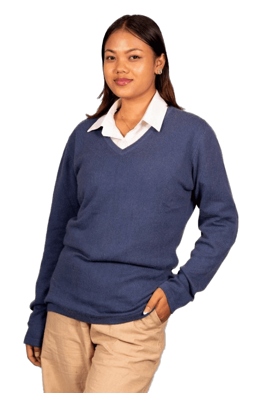 Pure Cashmere Sweater V Neck For Ladies